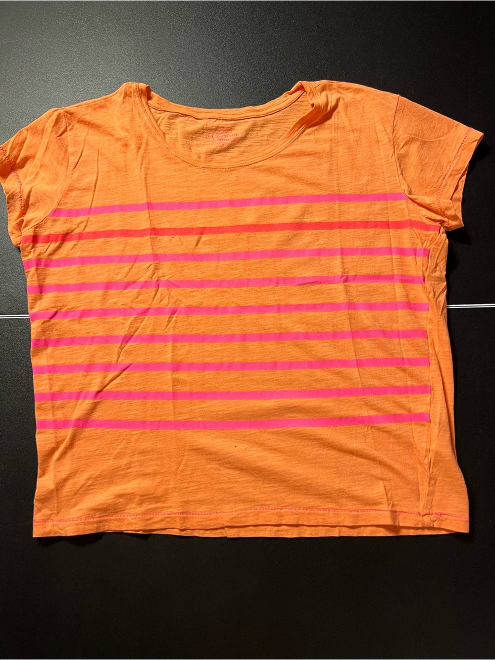 Vineyard Vines Orange & Pink Striped Short-Sleeve Top size S